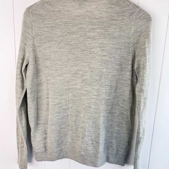 J. Crew 100% Merino Wool Light Gray Crewneck Sweater with Zipper - Picture 11 of 11